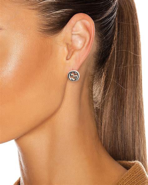 gucci silver stud earrings|gucci sterling silver earrings.